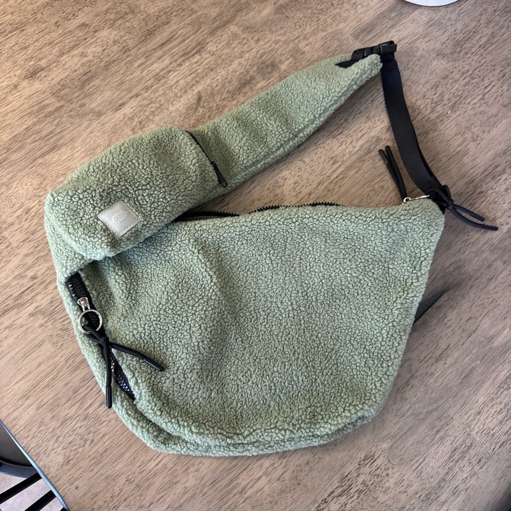Free people Sage Green Sherpa Sling Bag
